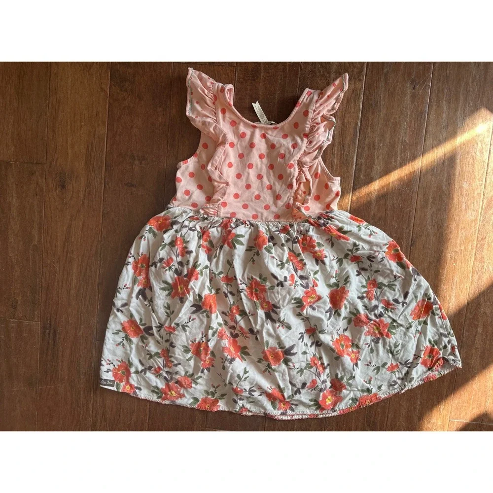 Matilda Jane Girls Size 12 Flutter away floral tunic dress Pink Coral